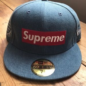 New Era X Supreme Denim SZ (7 3/8)